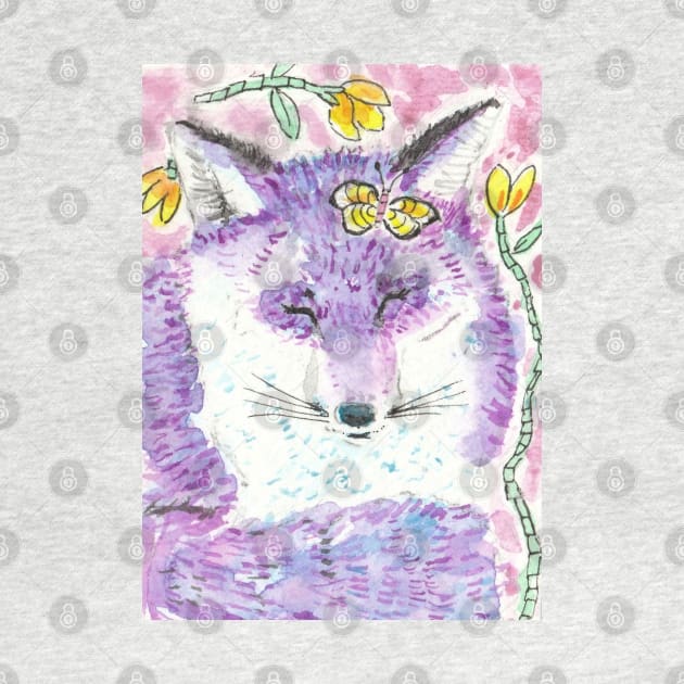 Purple fox art by SamsArtworks